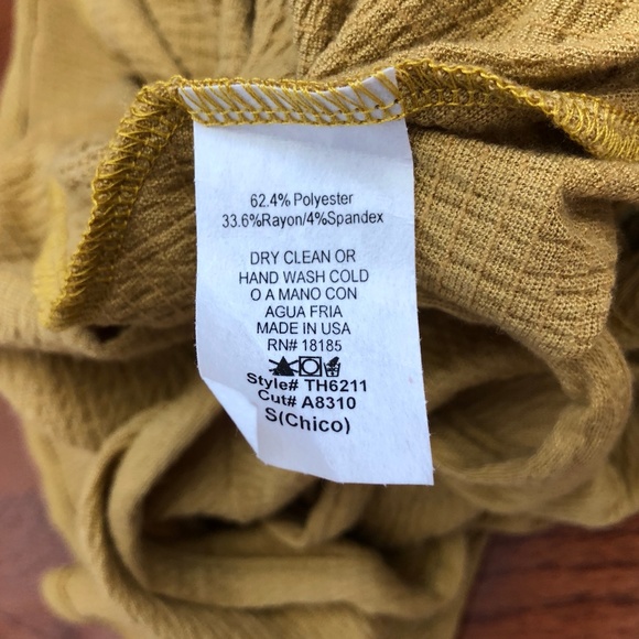 Vestique Small Cold Shoulder Mustard Tunic - Picture 3 of 4